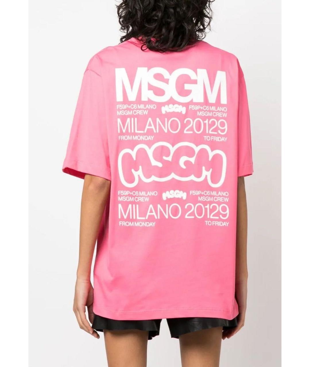 MSGM Розовая хлопковая футболка, фото 7