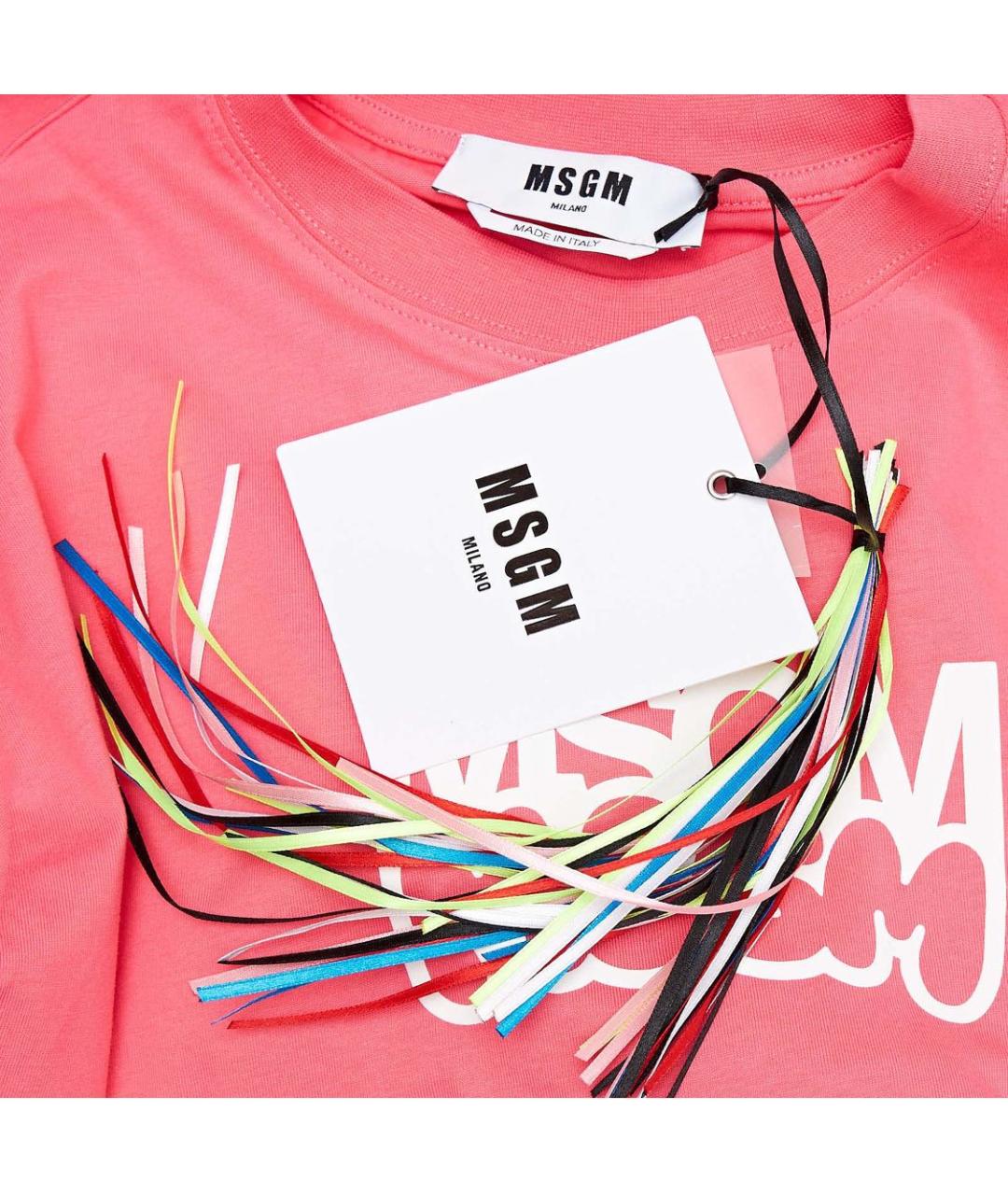 MSGM Розовая хлопковая футболка, фото 3