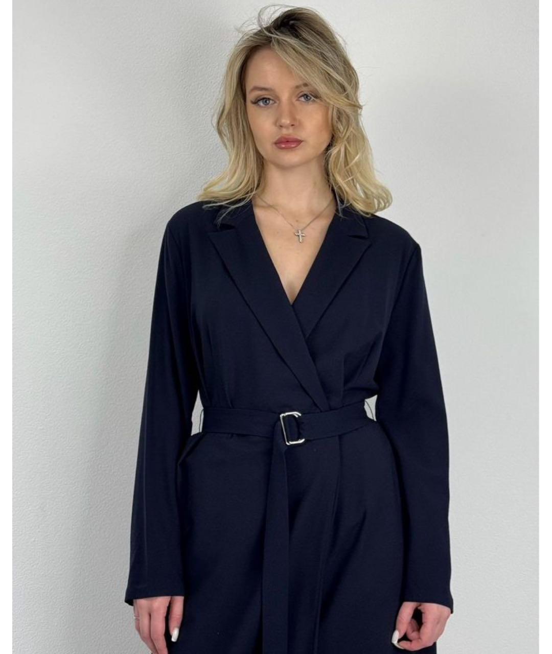 HUGO BOSS Синее шерстяное повседневное платье, фото 6
