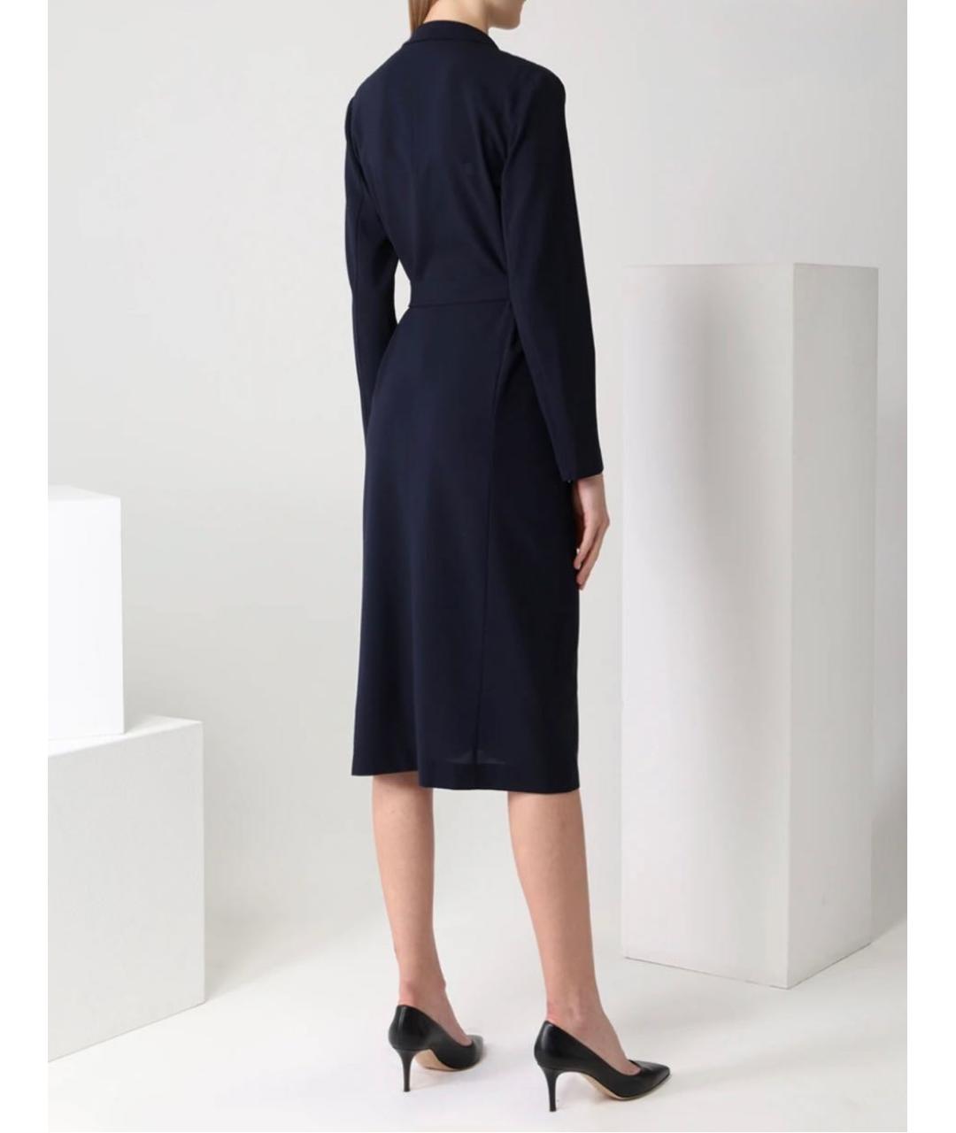 HUGO BOSS Синее шерстяное повседневное платье, фото 2
