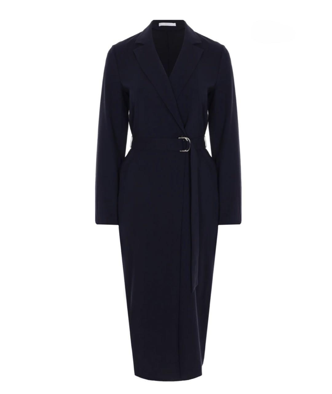 HUGO BOSS Синее шерстяное повседневное платье, фото 1