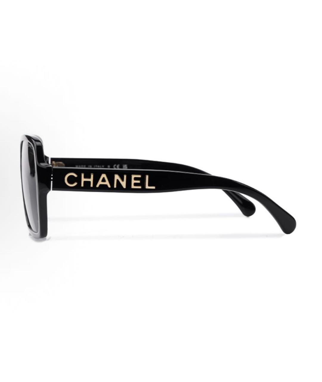 CHANEL Черные пластиковые солнцезащитные очки, фото 3