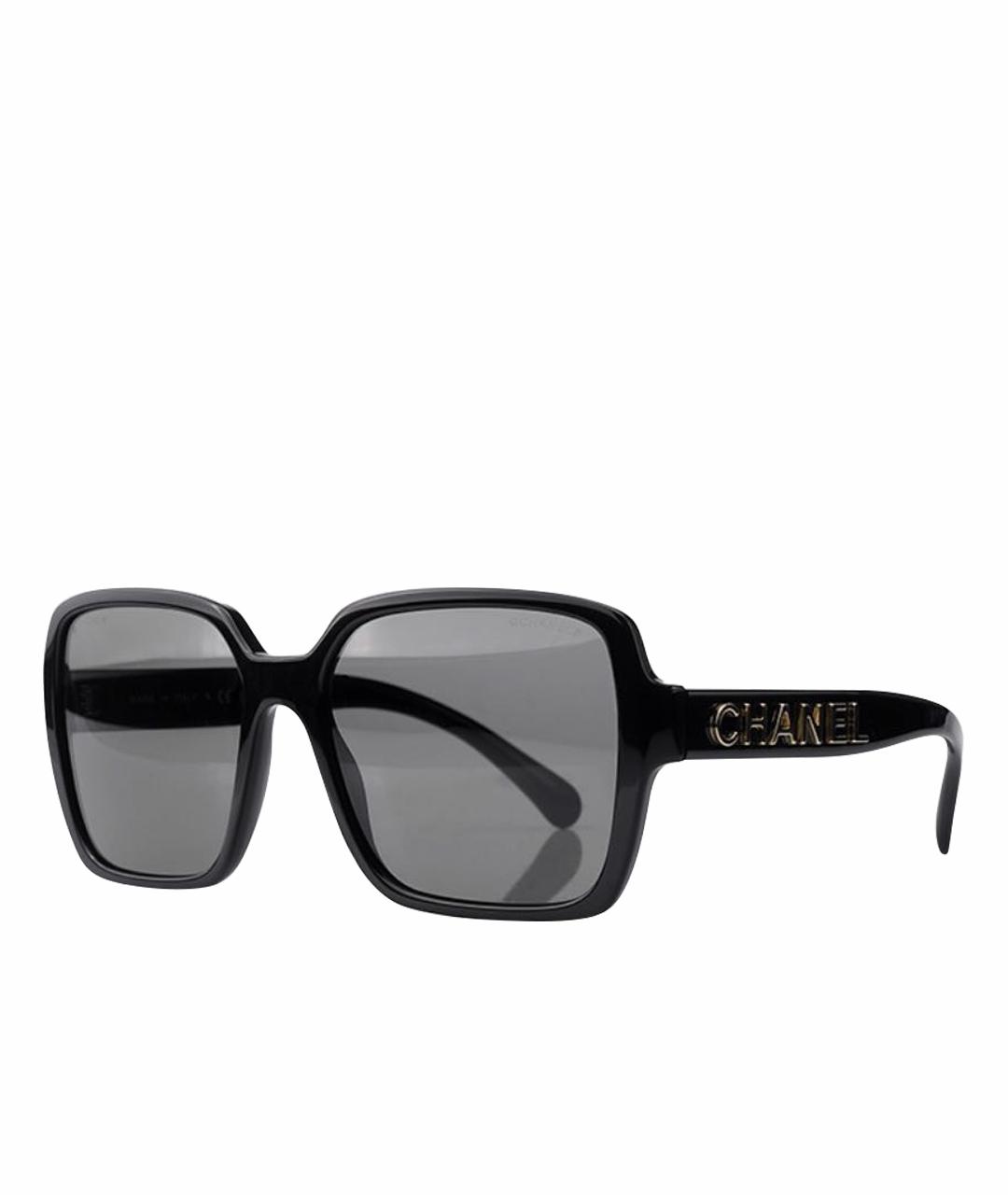 CHANEL Черные пластиковые солнцезащитные очки, фото 1