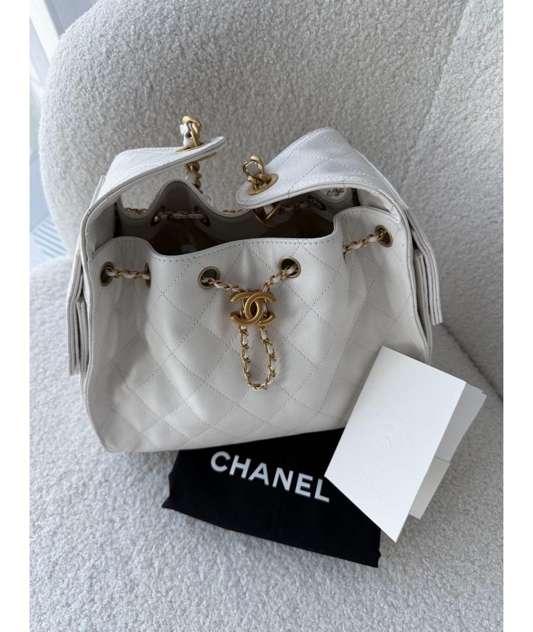 CHANEL Белая сумка тоут, фото 7