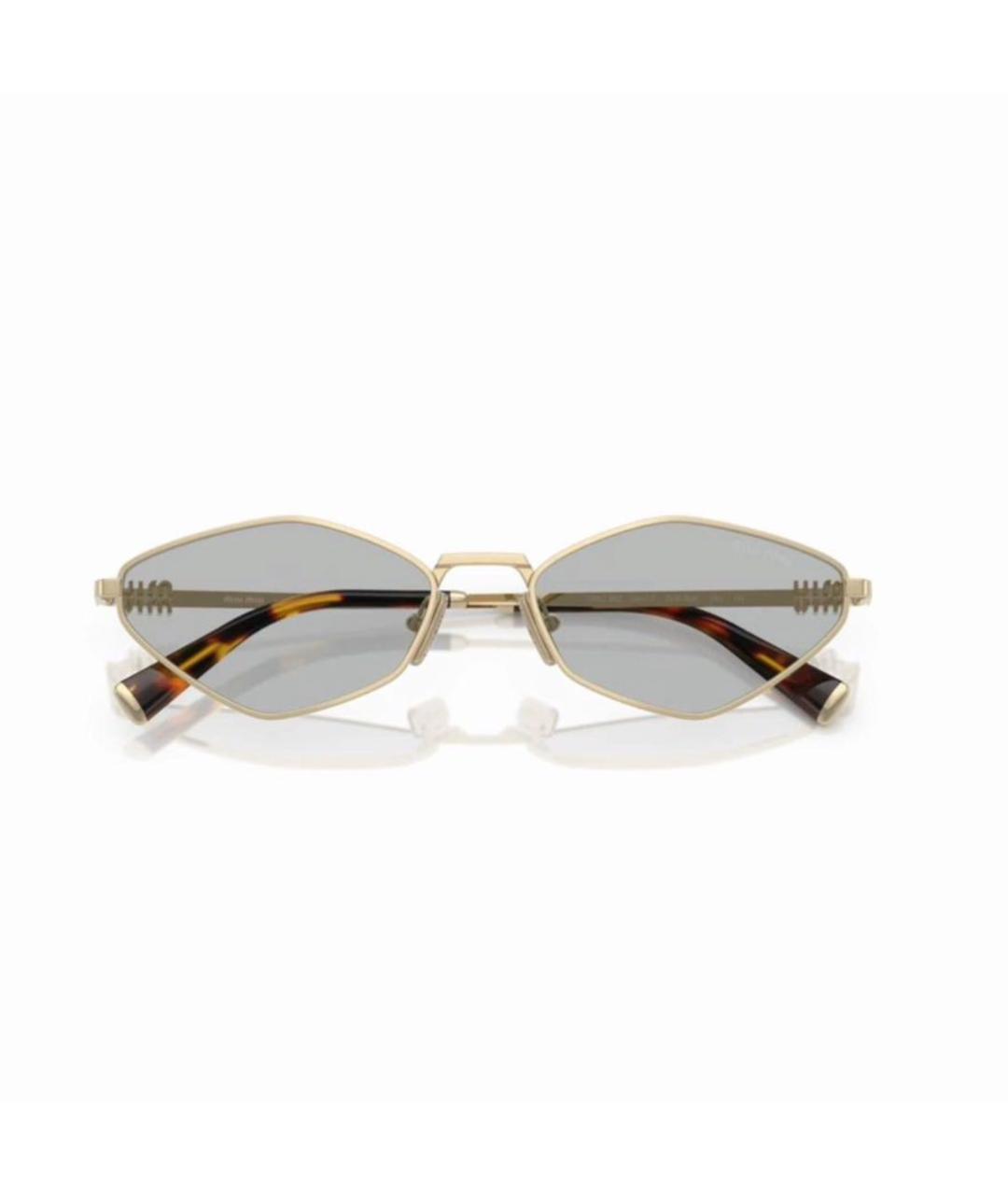 MIU MIU Коричневые металлические солнцезащитные очки, фото 3