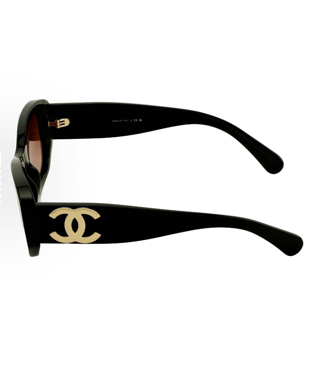 CHANEL Черные пластиковые солнцезащитные очки, фото 3