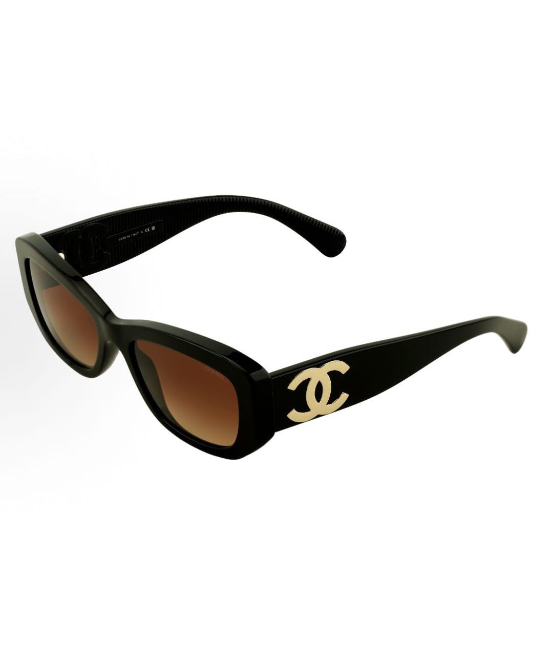 CHANEL Черные пластиковые солнцезащитные очки, фото 5