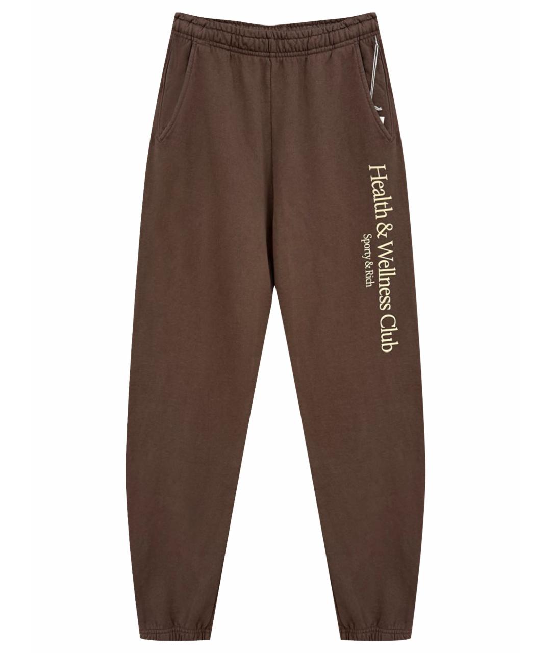 SPORTY AND RICH Коричневые хлопковые спортивные брюки и шорты, фото 1