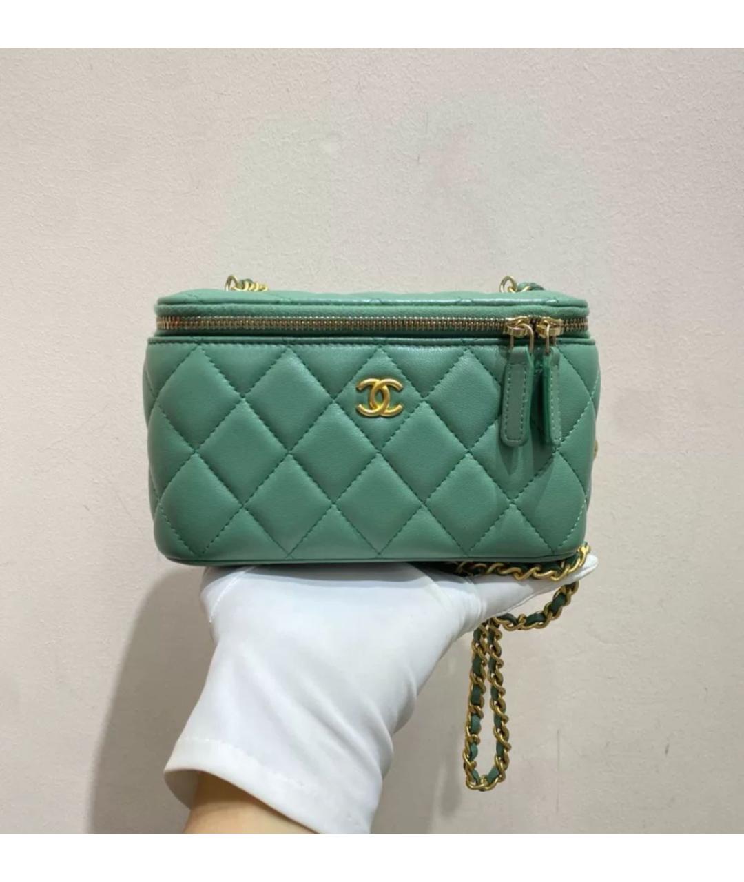CHANEL Зеленая кожаная сумка через плечо, фото 2