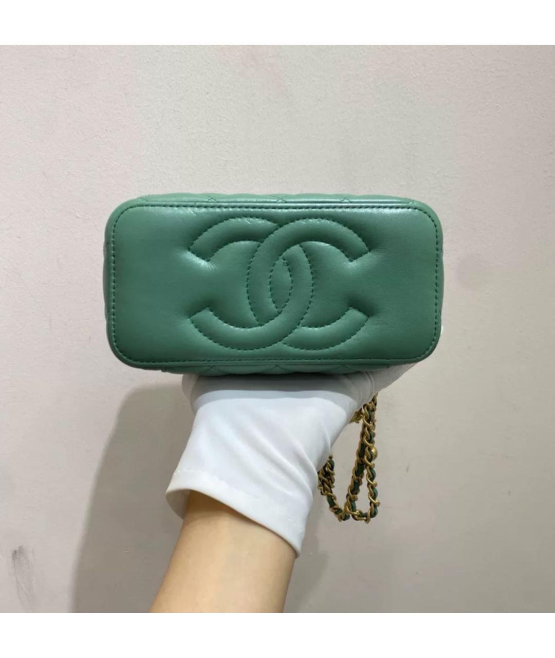 CHANEL Зеленая кожаная сумка через плечо, фото 6
