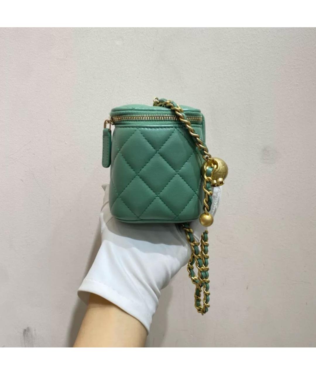 CHANEL Зеленая кожаная сумка через плечо, фото 4
