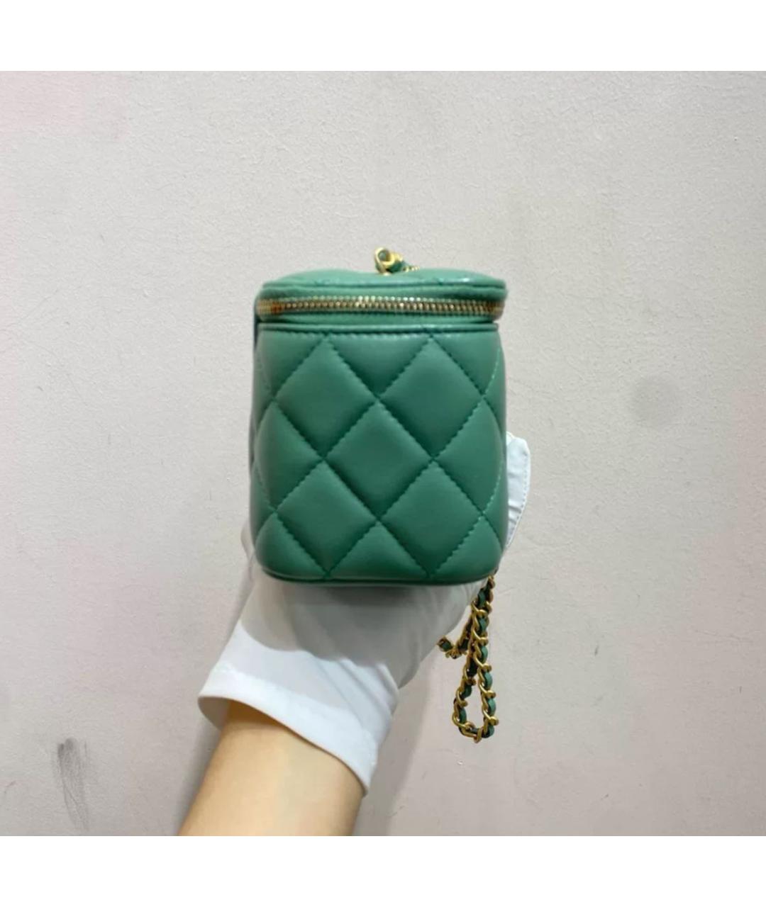 CHANEL Зеленая кожаная сумка через плечо, фото 5