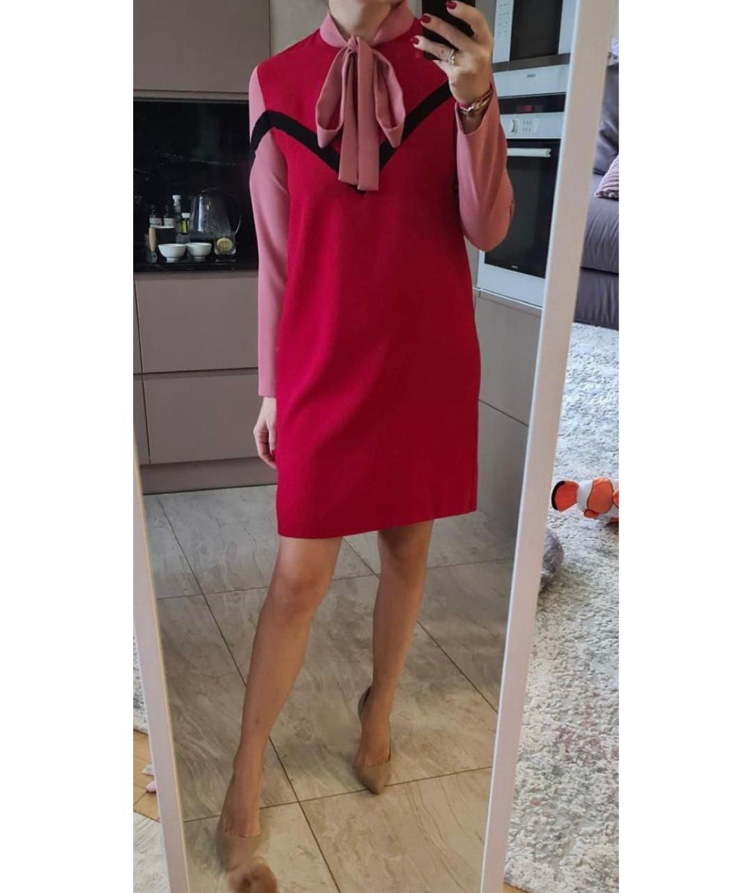 PINKO Красное вискозное коктейльное платье, фото 2
