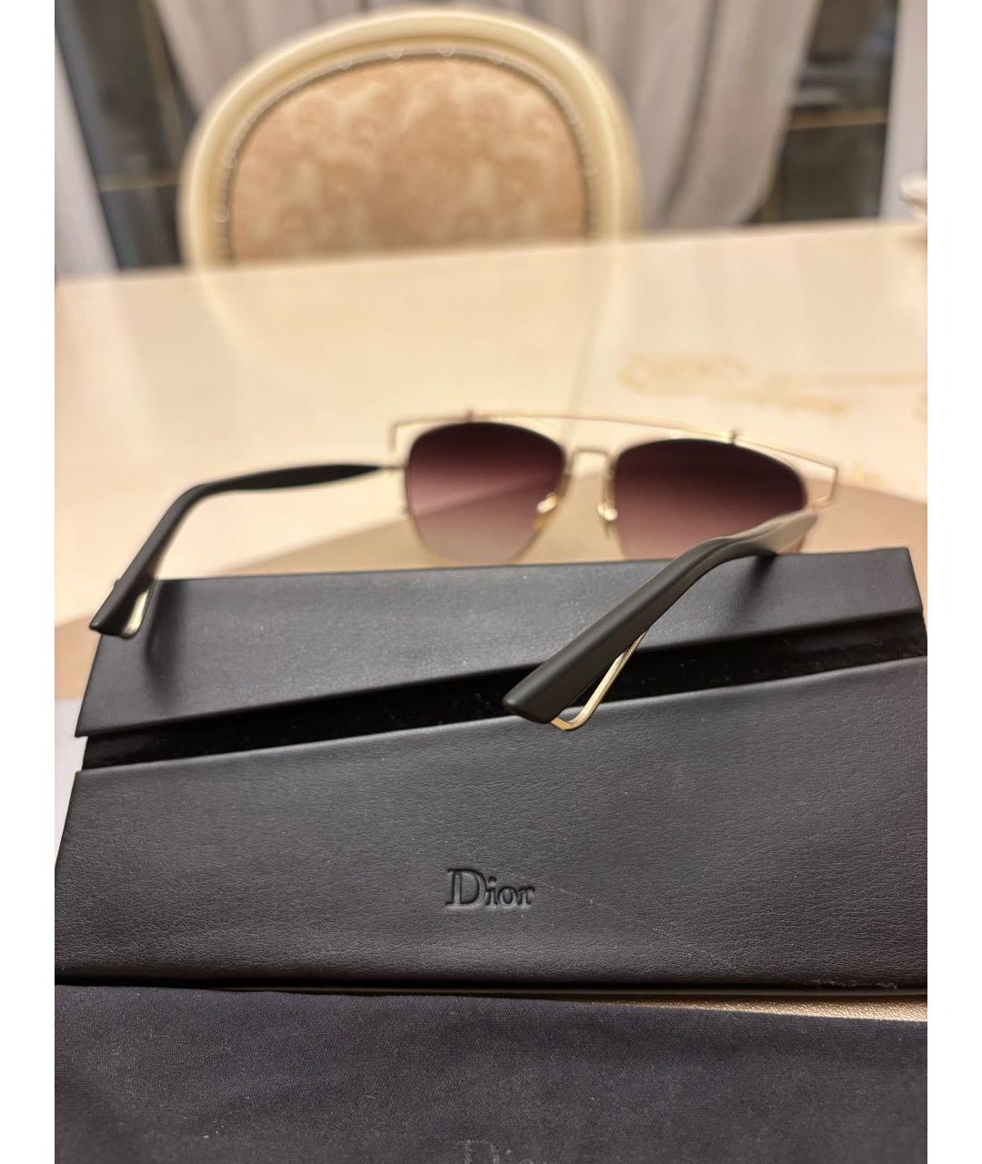 CHRISTIAN DIOR Золотые металлические солнцезащитные очки, фото 6