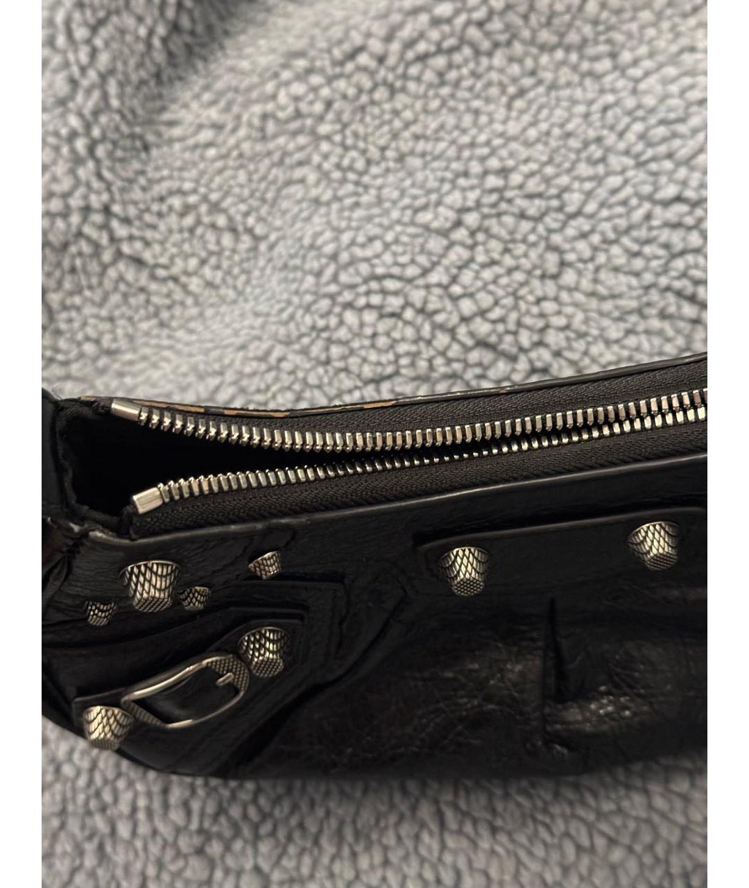 BALENCIAGA Черная кожаная сумка с короткими ручками, фото 4