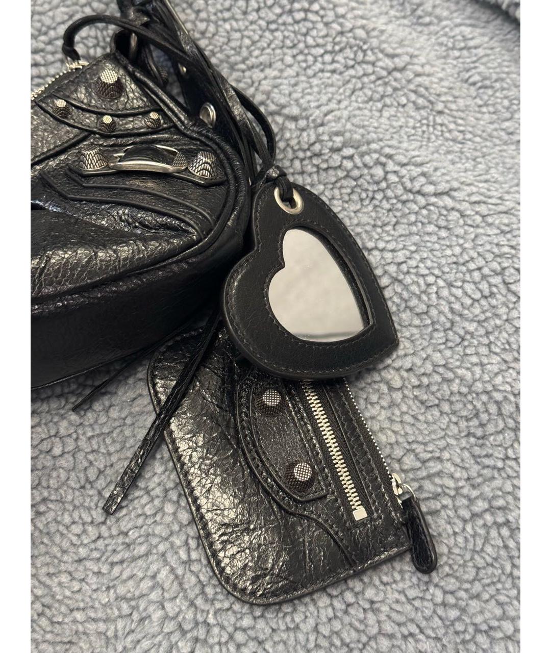 BALENCIAGA Черная кожаная сумка с короткими ручками, фото 2