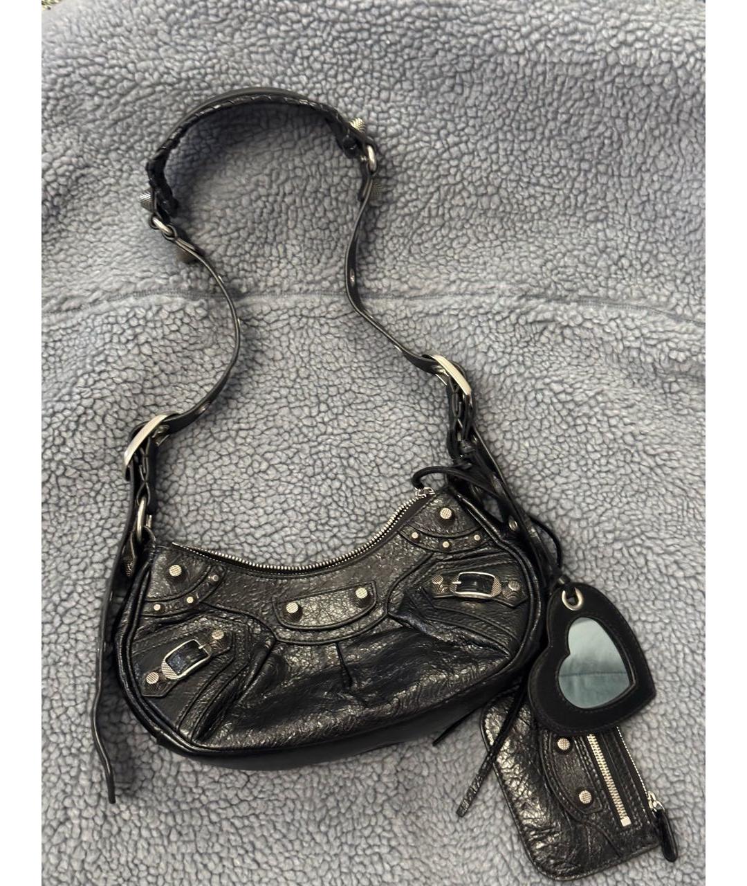 BALENCIAGA Черная кожаная сумка с короткими ручками, фото 9