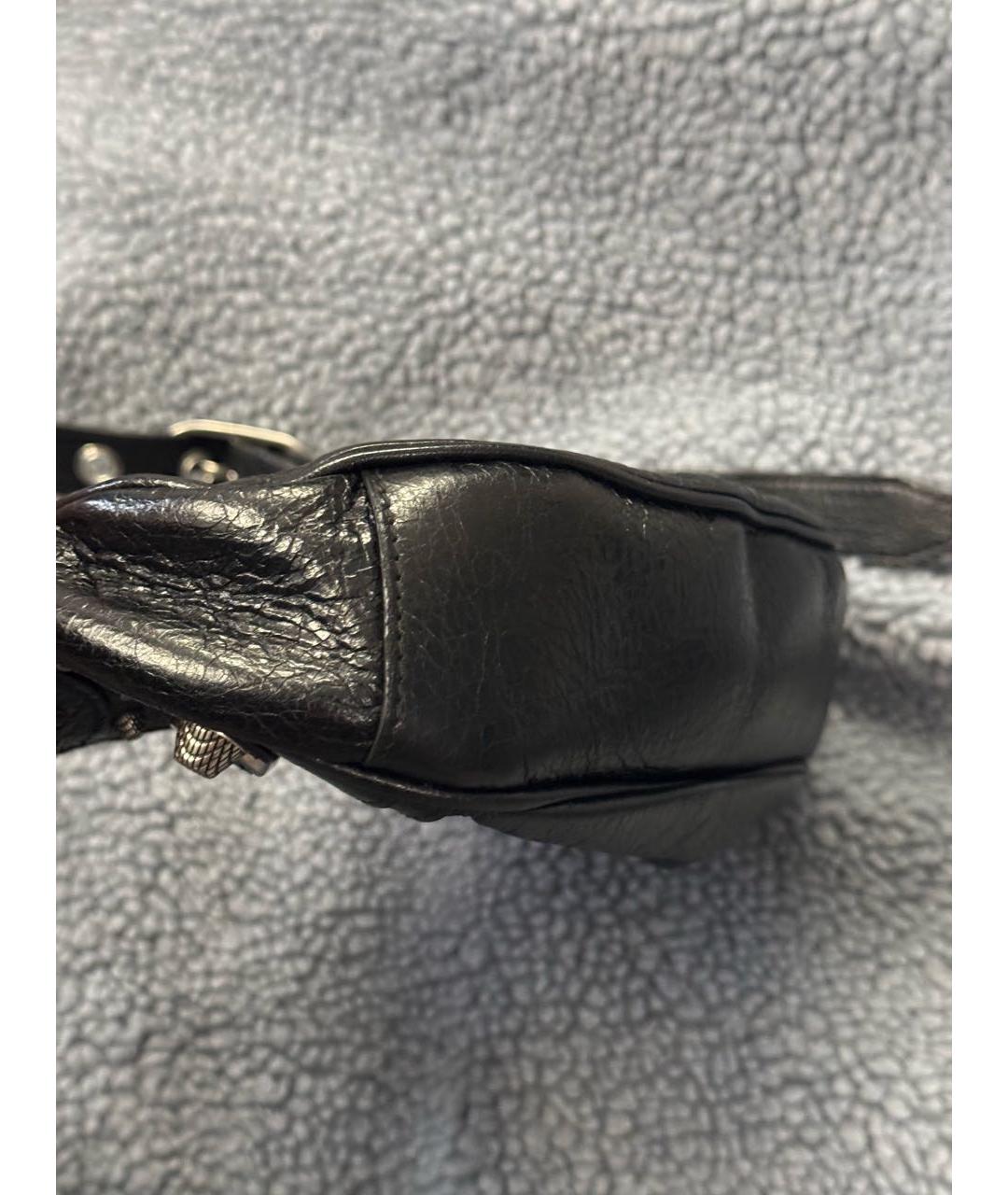 BALENCIAGA Черная кожаная сумка с короткими ручками, фото 6