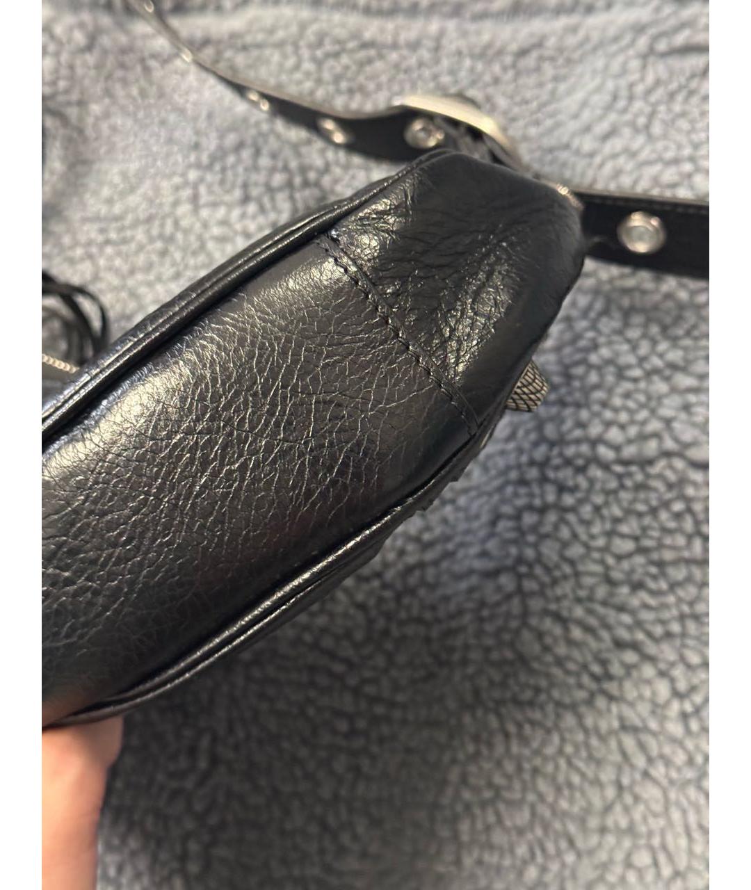 BALENCIAGA Черная кожаная сумка с короткими ручками, фото 7