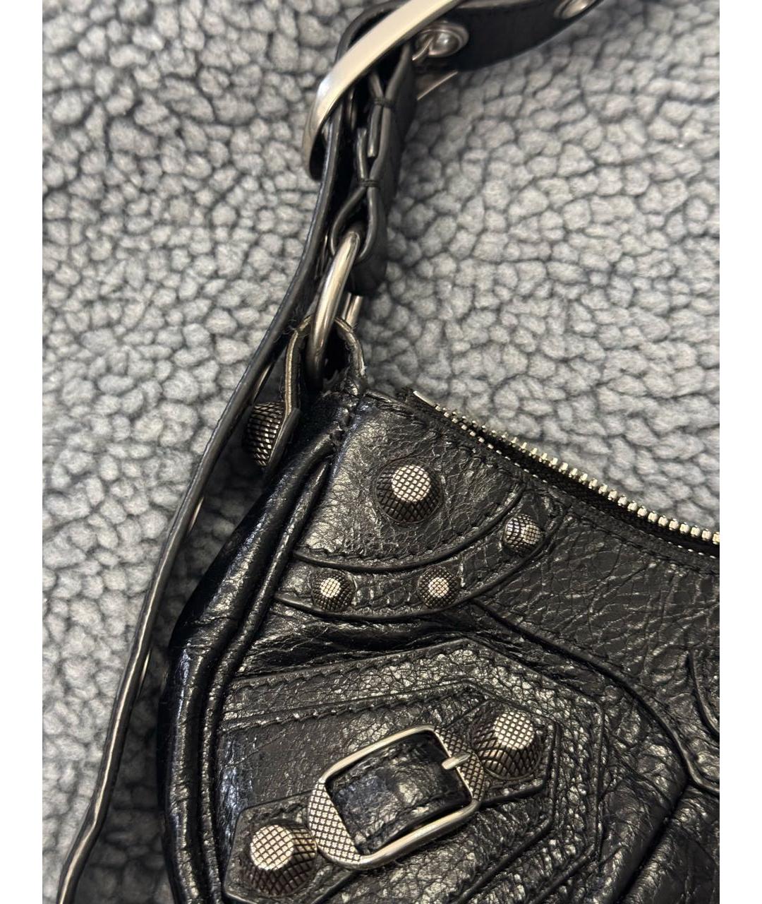 BALENCIAGA Черная кожаная сумка с короткими ручками, фото 8