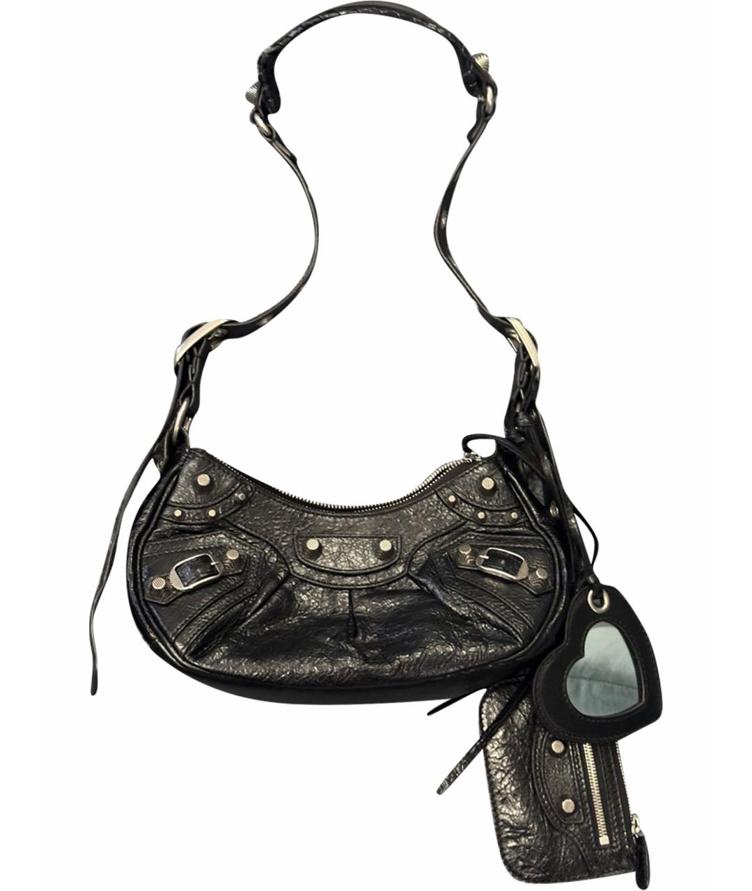 BALENCIAGA Черная кожаная сумка с короткими ручками, фото 1