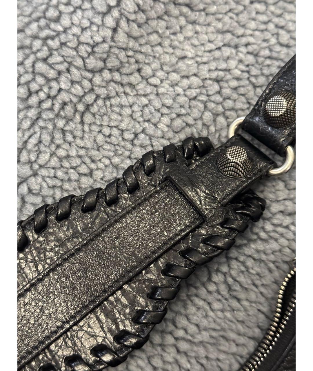 BALENCIAGA Черная кожаная сумка с короткими ручками, фото 5