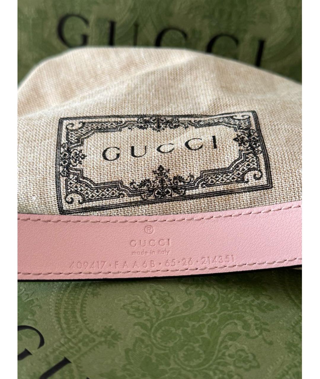 GUCCI Розовый кожаный ремень, фото 4