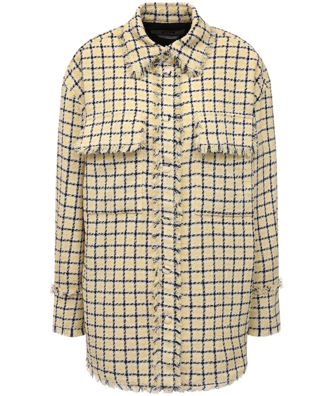 MSGM Желтая хлопко-эластановая рубашка, фото 1