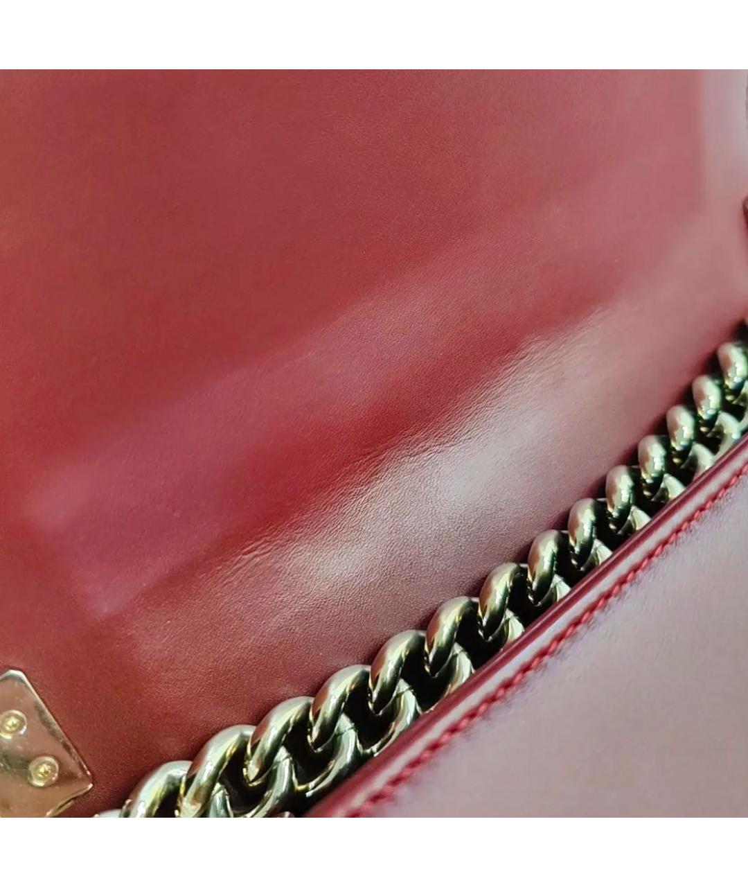 CHANEL Бордовая кожаная сумка через плечо, фото 8