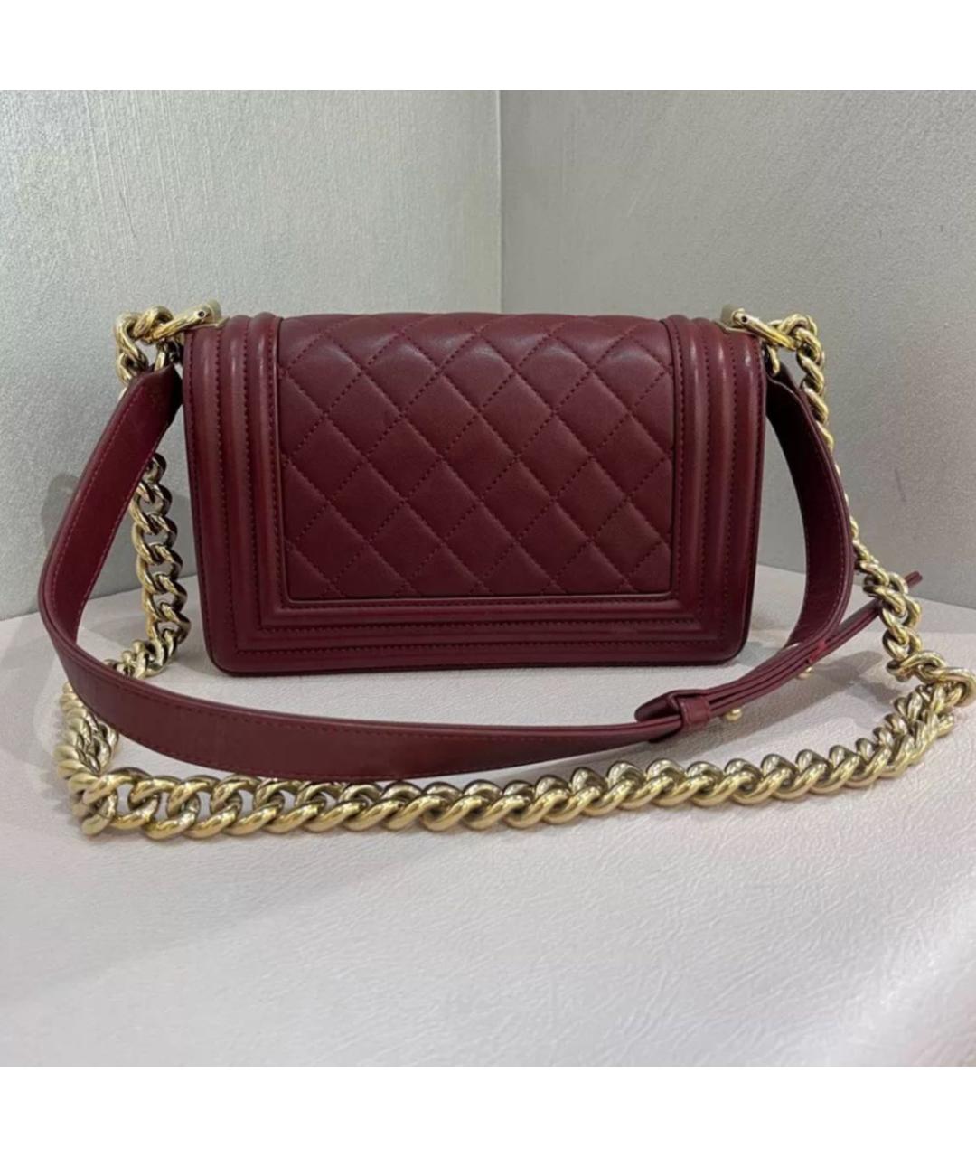 CHANEL Бордовая кожаная сумка через плечо, фото 3