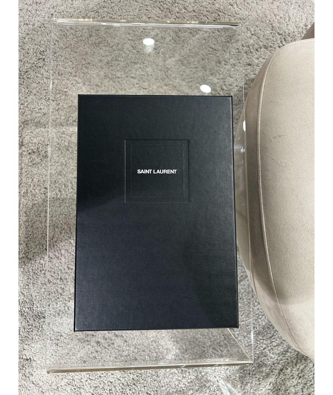 SAINT LAURENT Черные бархатные мюли, фото 6