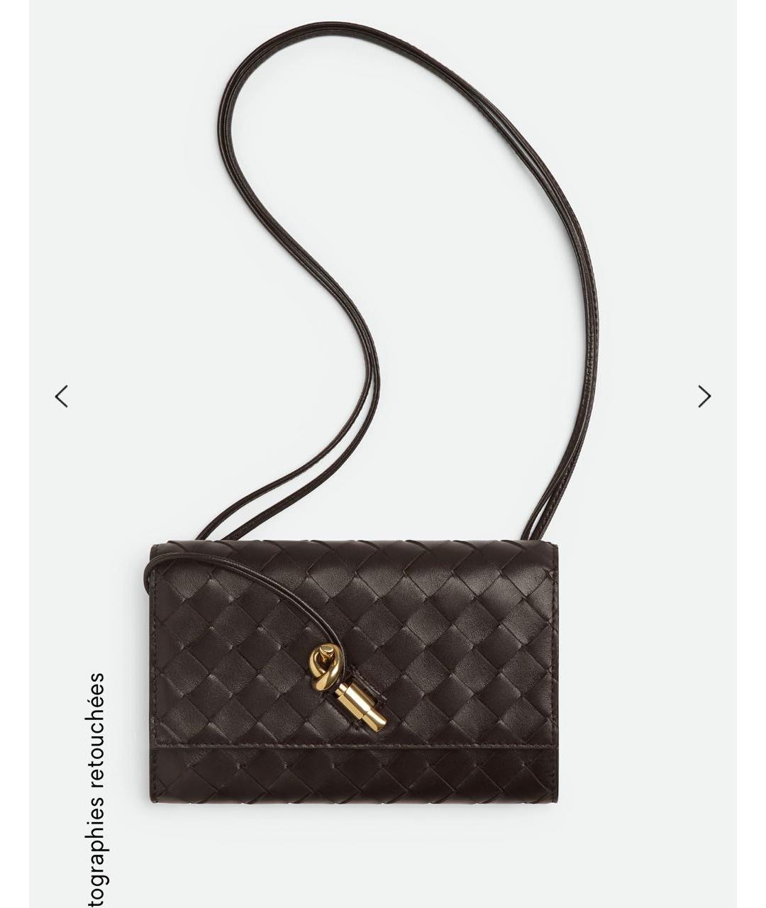BOTTEGA VENETA Коричневая кожаная сумка на плечо, фото 5