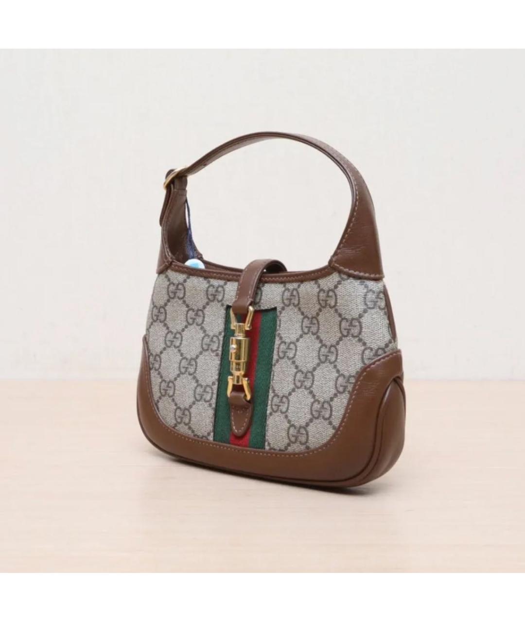 GUCCI Коричневая кожаная сумка с короткими ручками, фото 2