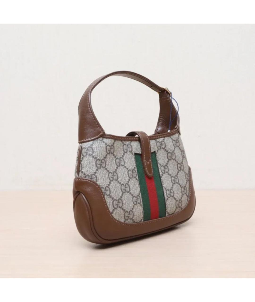 GUCCI Коричневая кожаная сумка с короткими ручками, фото 4