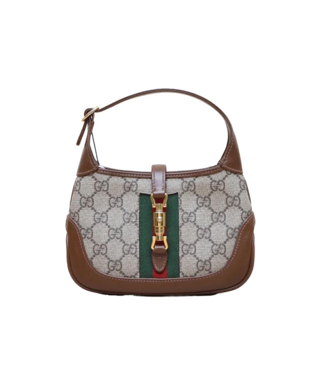 GUCCI Коричневая кожаная сумка с короткими ручками, фото 1