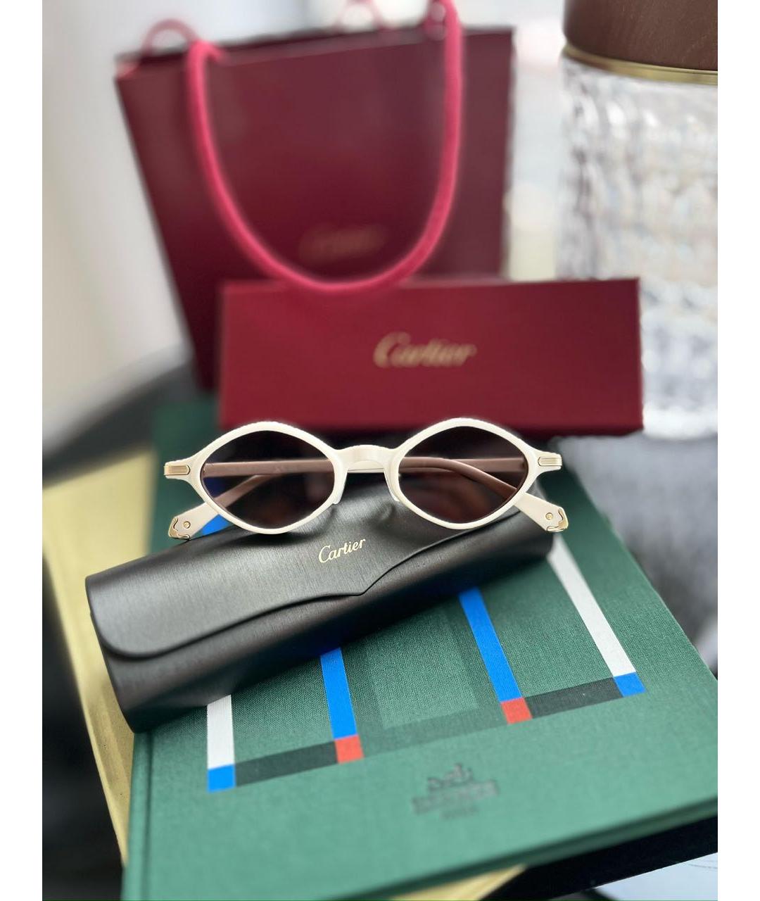 CARTIER Белые пластиковые солнцезащитные очки, фото 4
