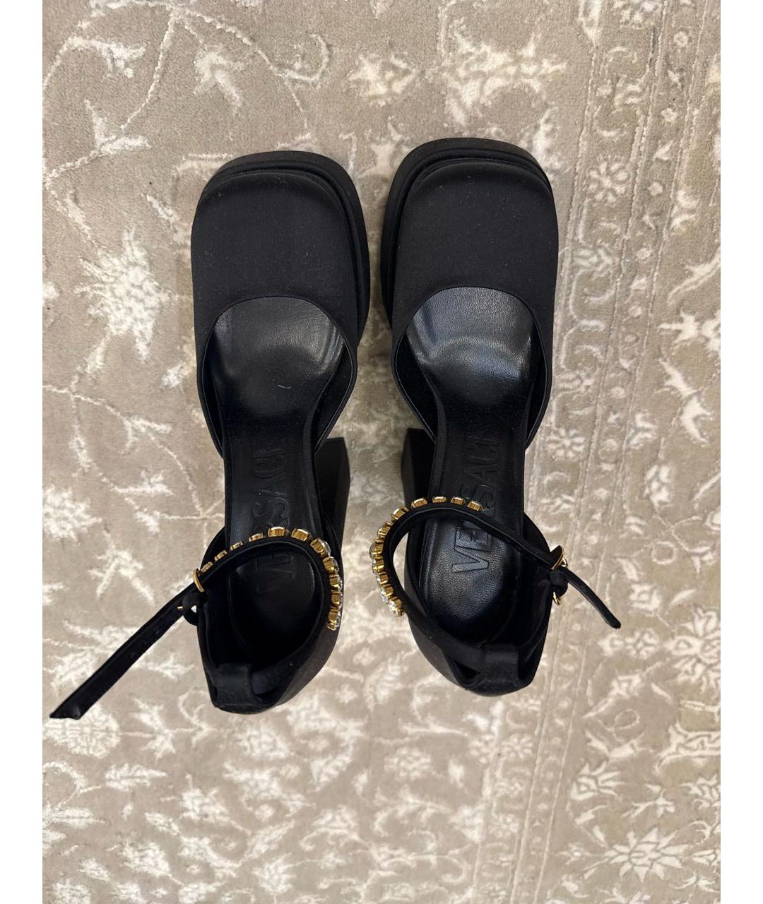 VERSACE Черные текстильные туфли, фото 3