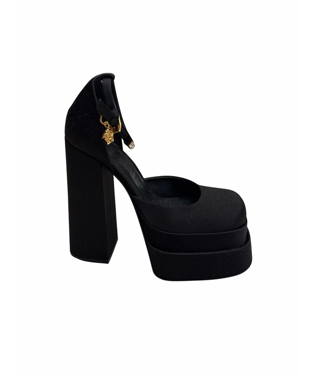 VERSACE Черные текстильные туфли, фото 1