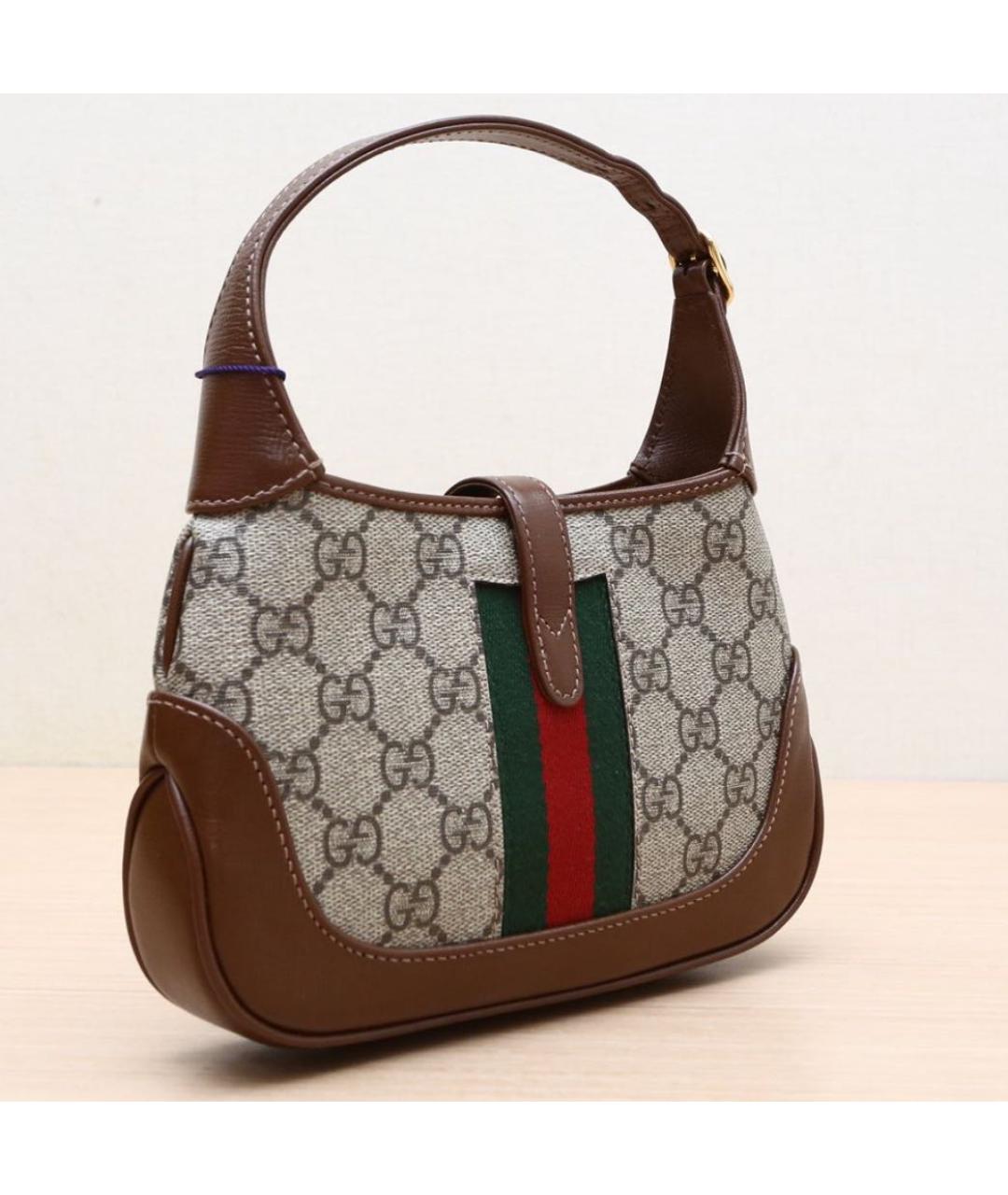 GUCCI Коричневая кожаная сумка через плечо, фото 6