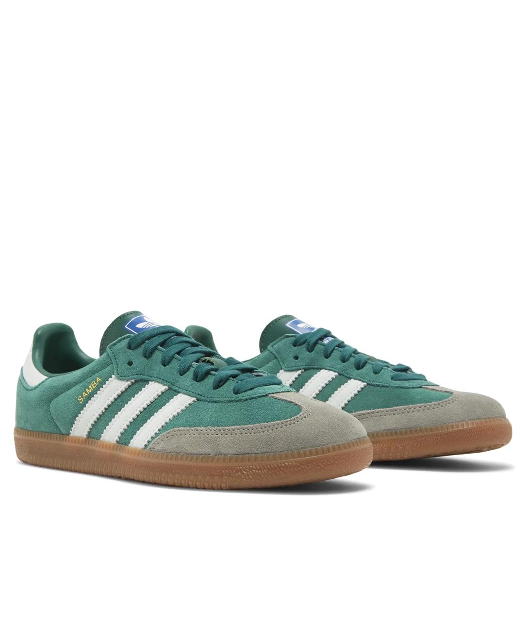 ADIDAS Зеленые кожаные кроссовки, фото 2