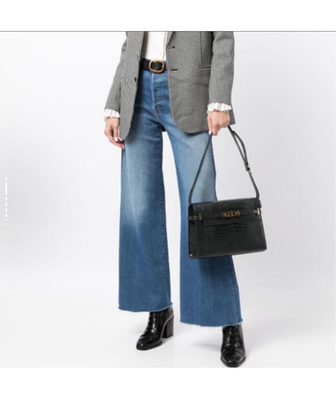 SAINT LAURENT Черная кожаная сумка через плечо, фото 6