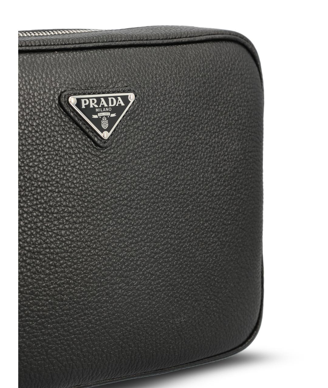 PRADA Черная кожаная сумка на плечо, фото 4