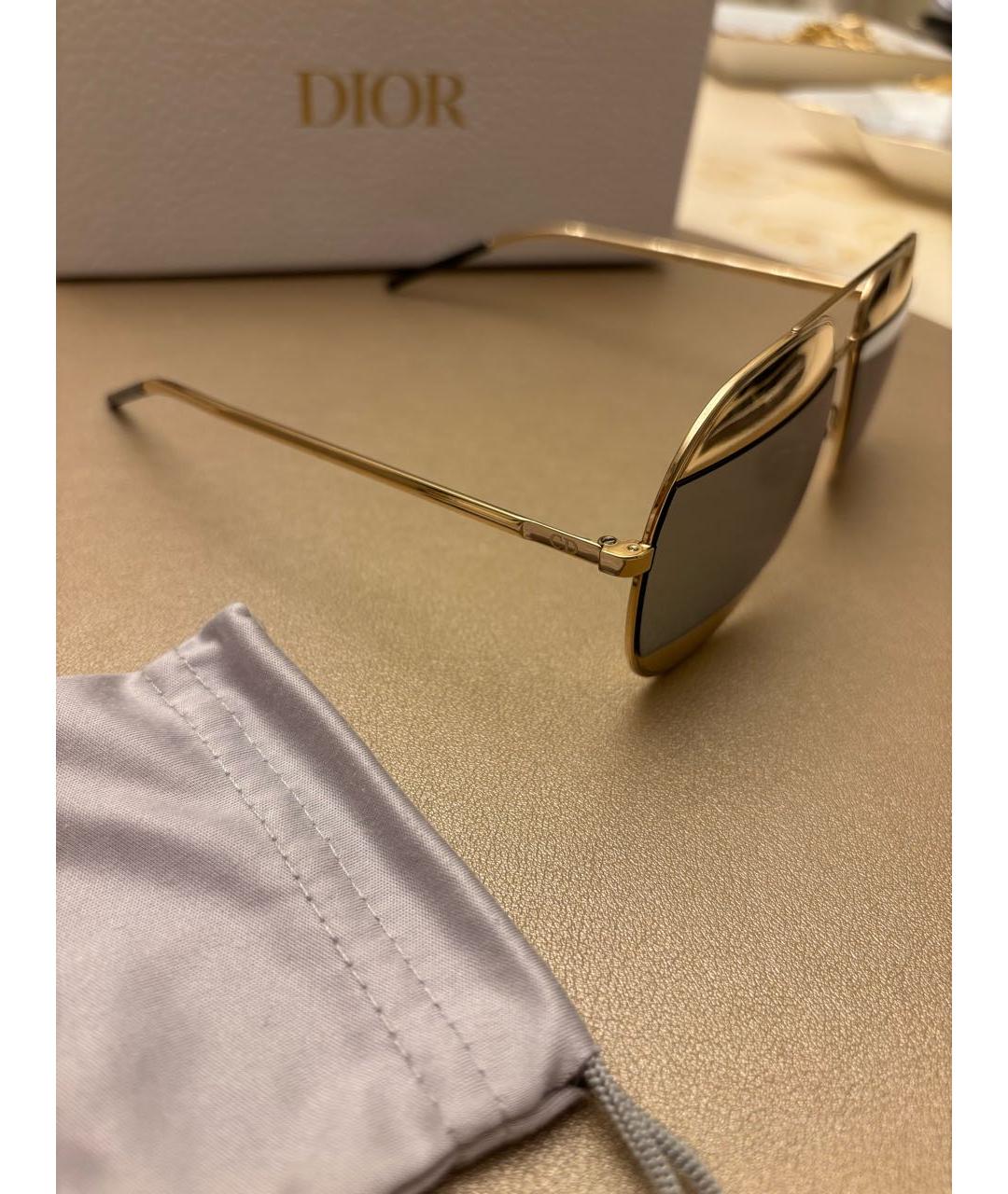 CHRISTIAN DIOR Золотые металлические солнцезащитные очки, фото 4