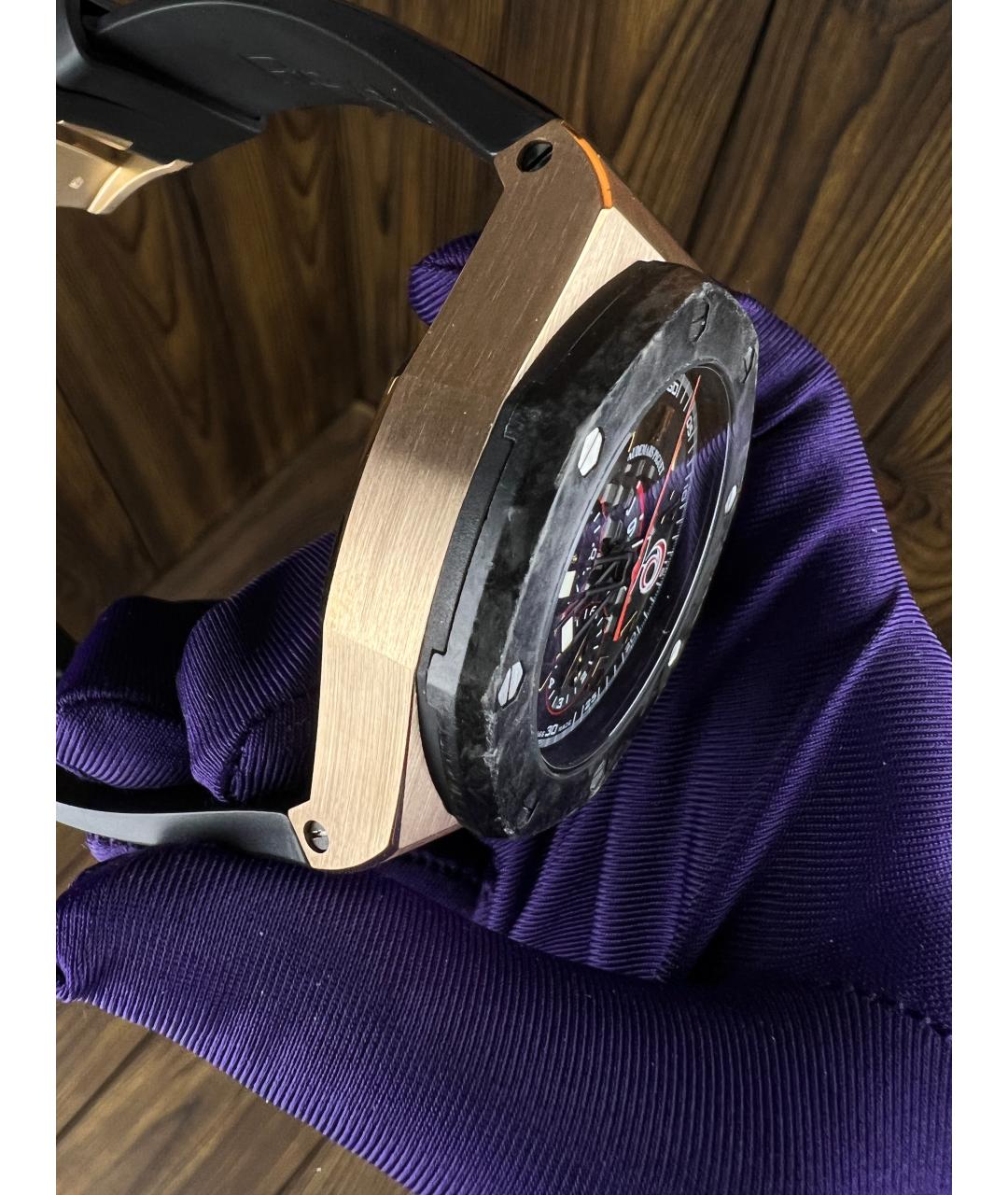 Audemars Piguet Черные часы из розового золота, фото 4