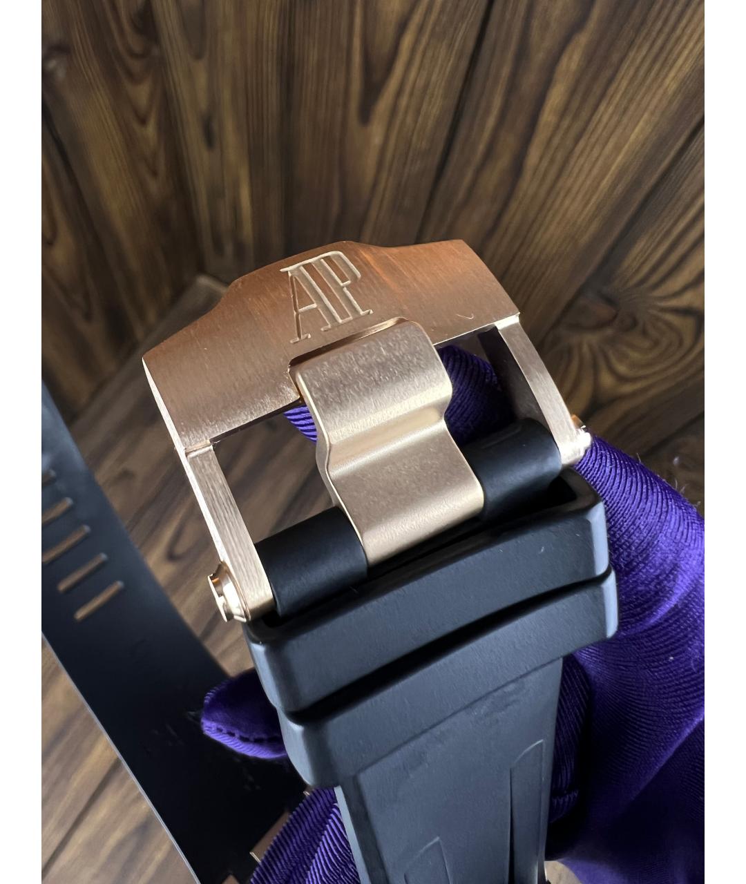 Audemars Piguet Черные часы из розового золота, фото 8