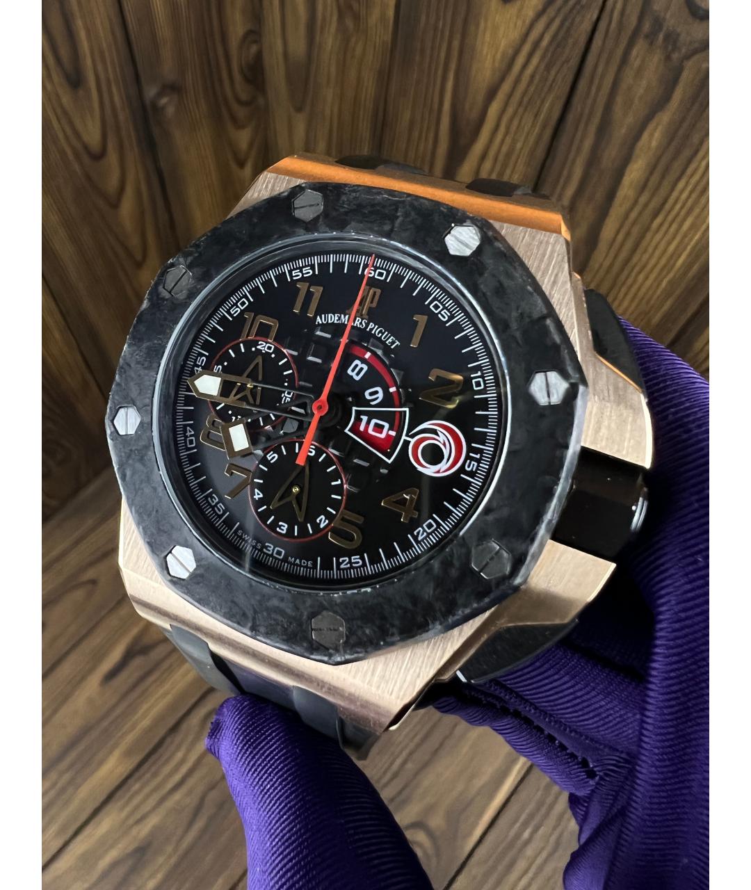 Audemars Piguet Черные часы из розового золота, фото 2