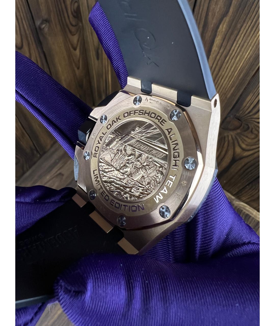 Audemars Piguet Черные часы из розового золота, фото 7