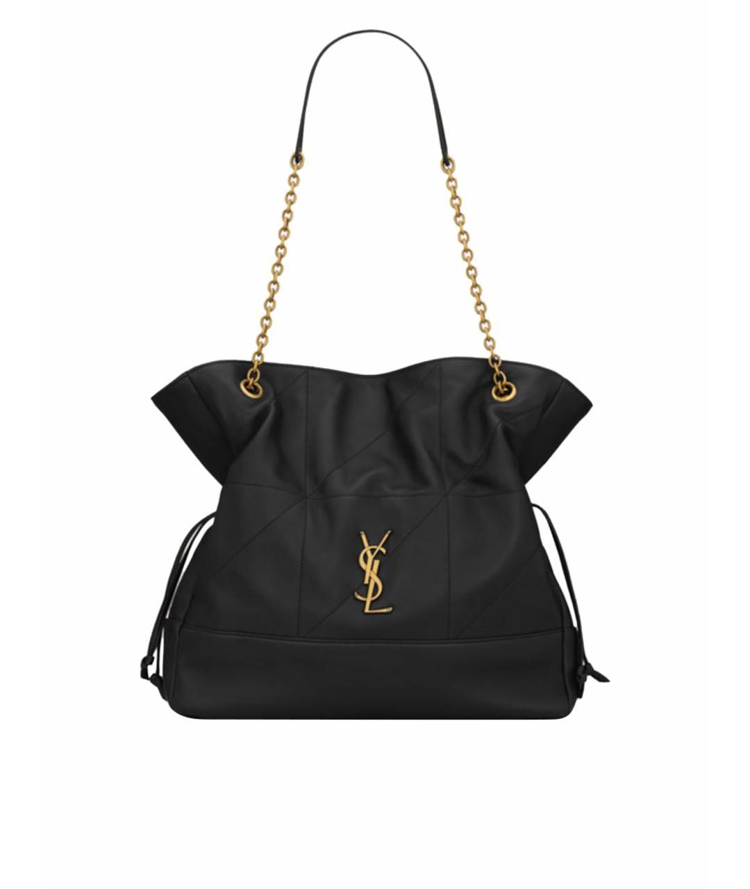 SAINT LAURENT Черная кожаная сумка тоут, фото 1