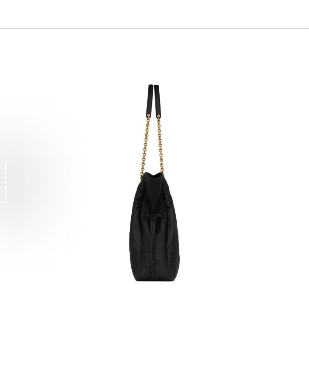 SAINT LAURENT Черная кожаная сумка тоут, фото 4