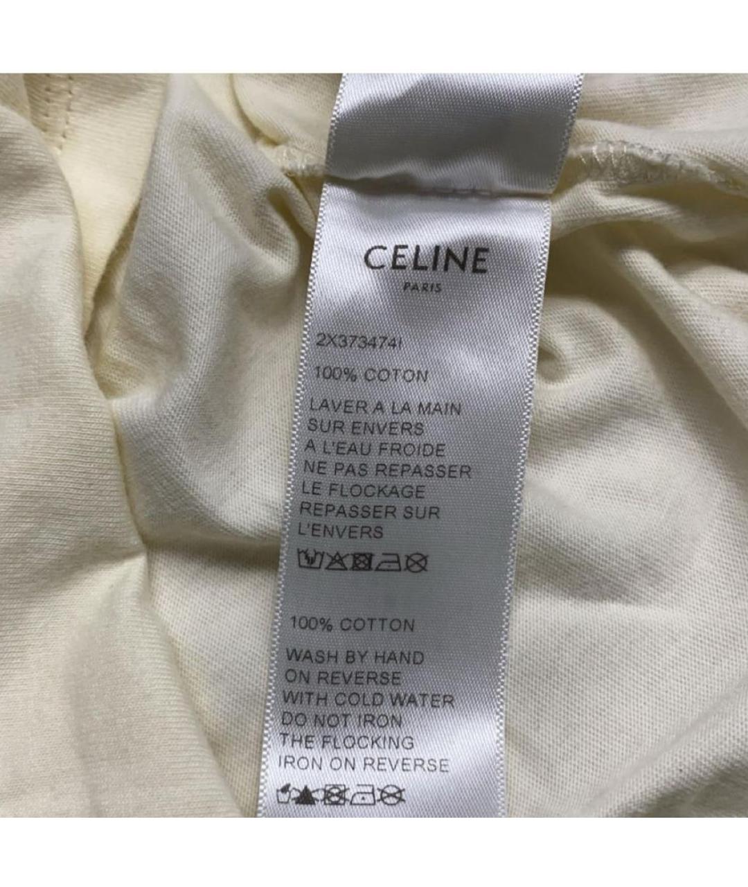 CELINE Желтая хлопковая футболка, фото 6